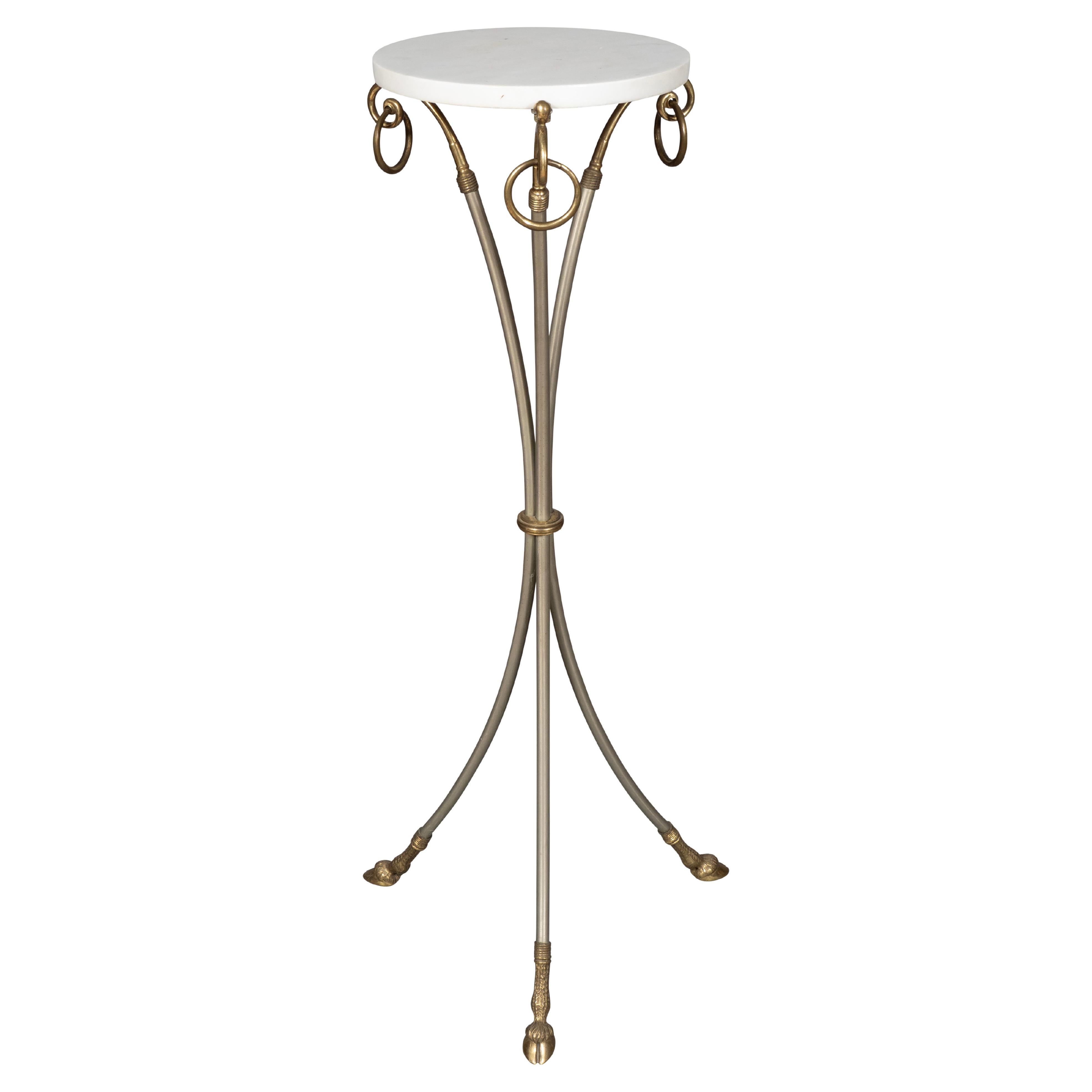The Pedestal Table en acier et laiton de Maison Jansen