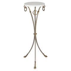 The Pedestal Table en acier et laiton de Maison Jansen