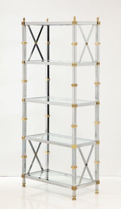 Brass and Steel Etagere after Maison Jansen