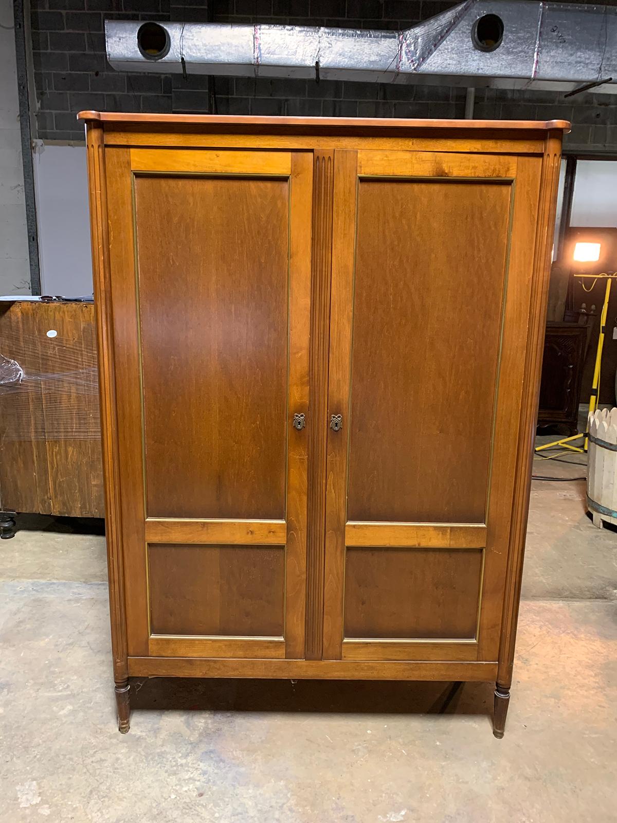 Maison Jansen style 20th century French fruitwood two-door cabinet.