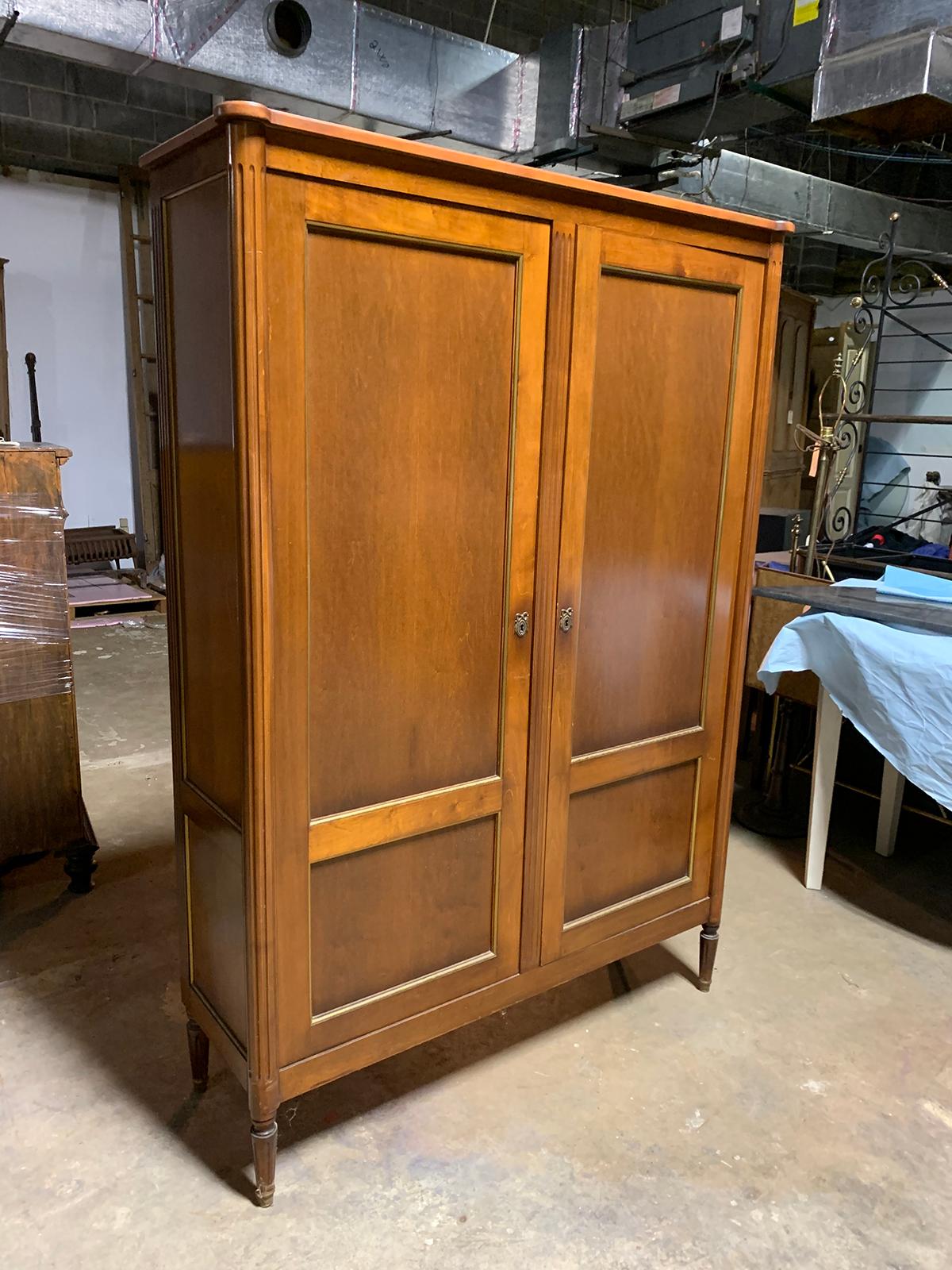 Maison Jansen Style 20th Century French Fruitwood Two-Door Cabinet In Good Condition In Atlanta, GA