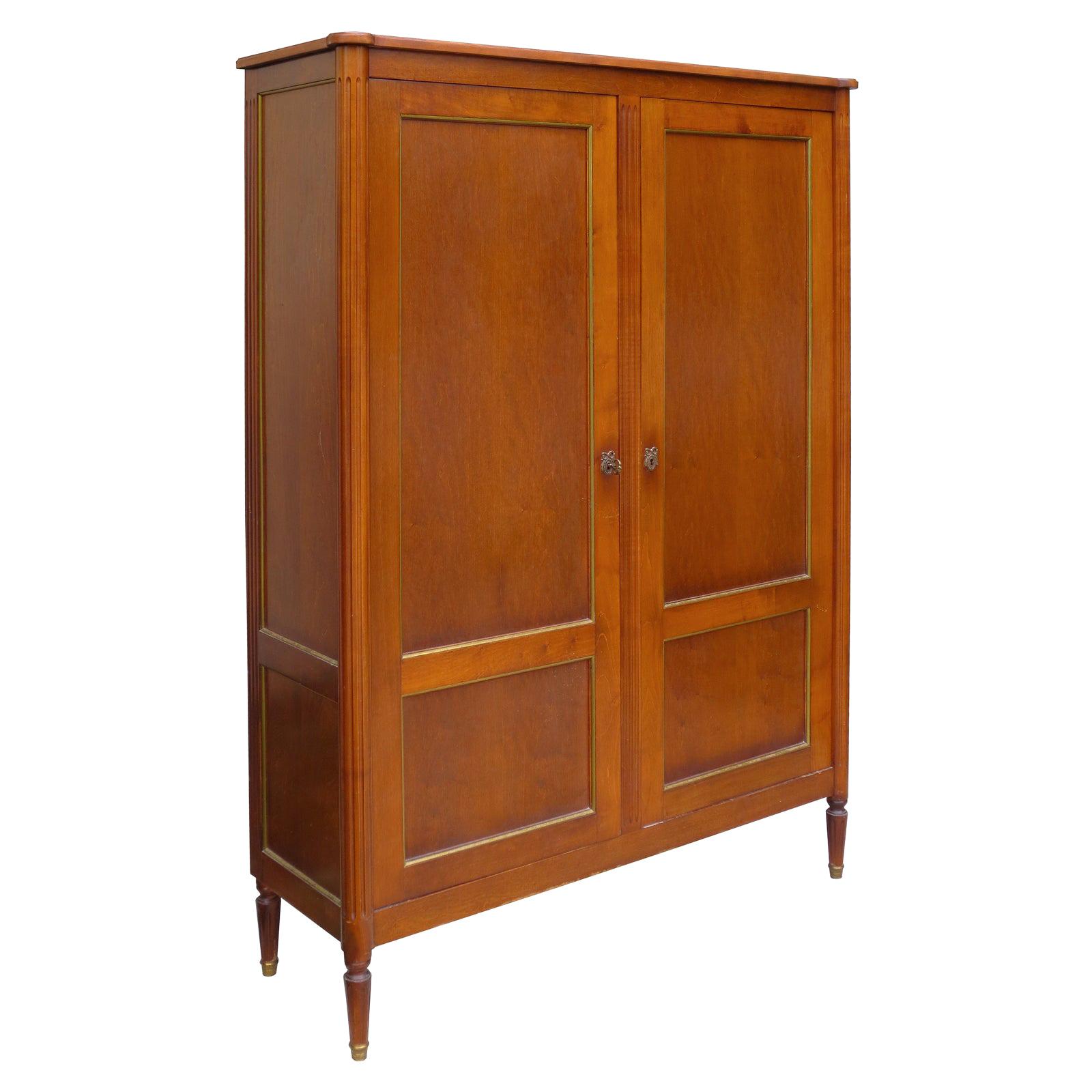 Maison Jansen Style 20th Century French Fruitwood Two-Door Cabinet