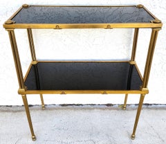 Tavolino in ottone a due piani in stile Maison Jansen