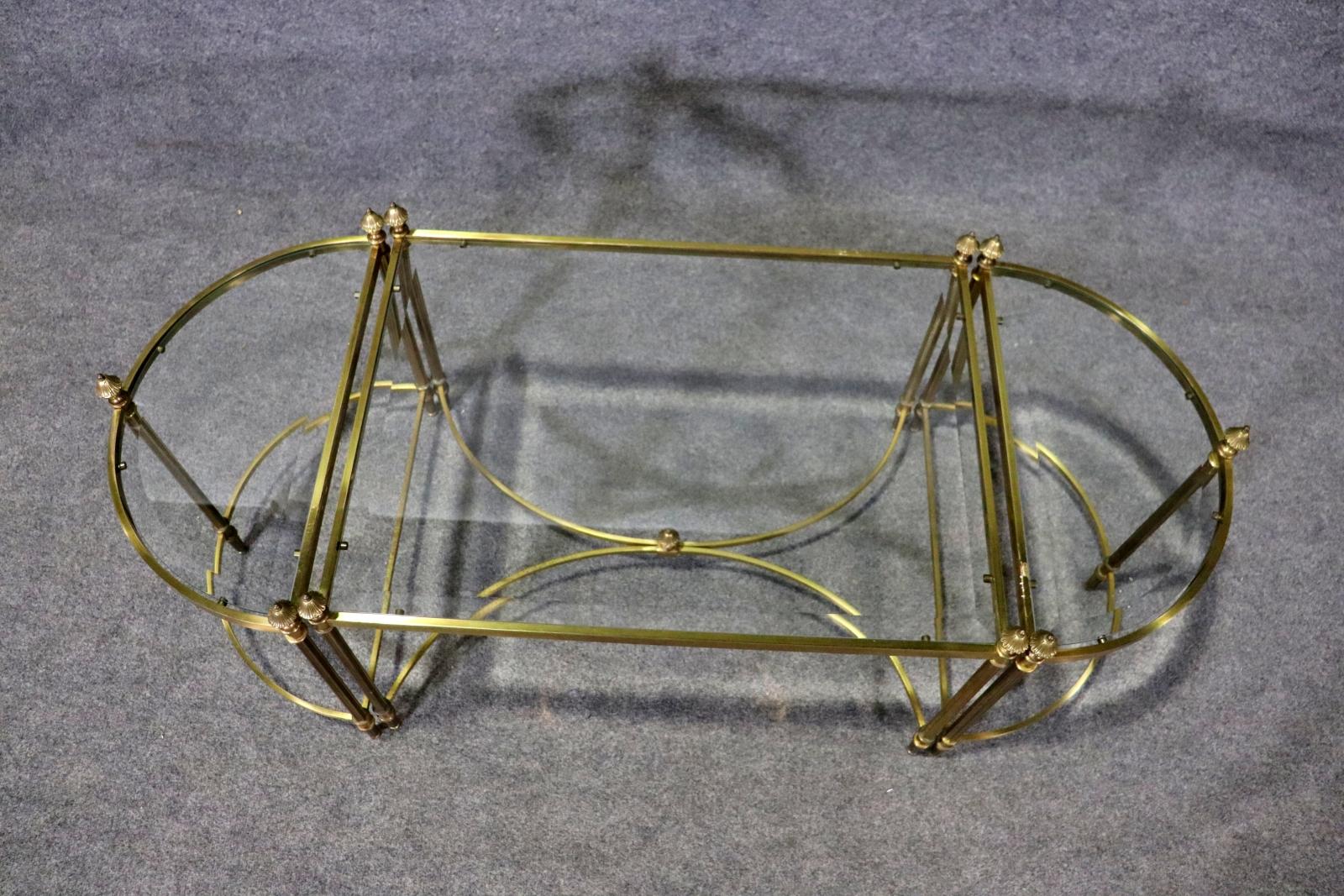 Maison Jansen Style 3 Piece Banquet Coffee Table in Brass 1