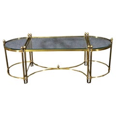 Used Maison Jansen Style 3 Piece Banquet Coffee Table in Brass