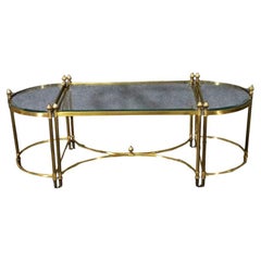 Vintage Maison Jansen Style 3 Piece Banquet Coffee Table in Brass