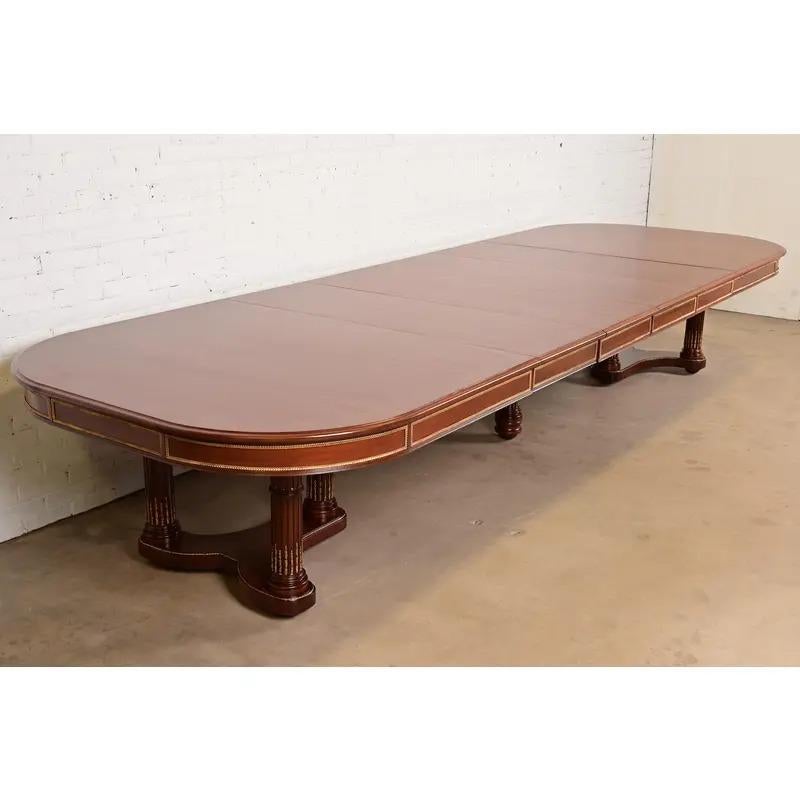 Antique Louis XVI Style Extension Dining Table, Newly Refinished In Good Condition For Sale In South Bend, IN