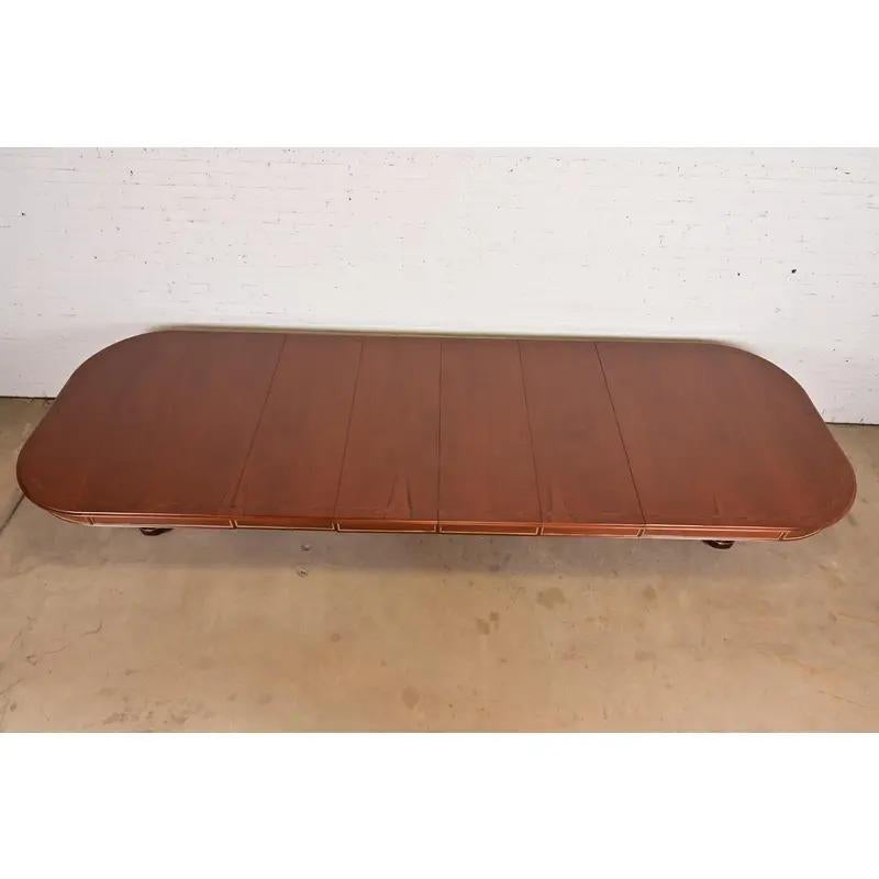 Bronze Antique Louis XVI Style Extension Dining Table, Newly Refinished For Sale