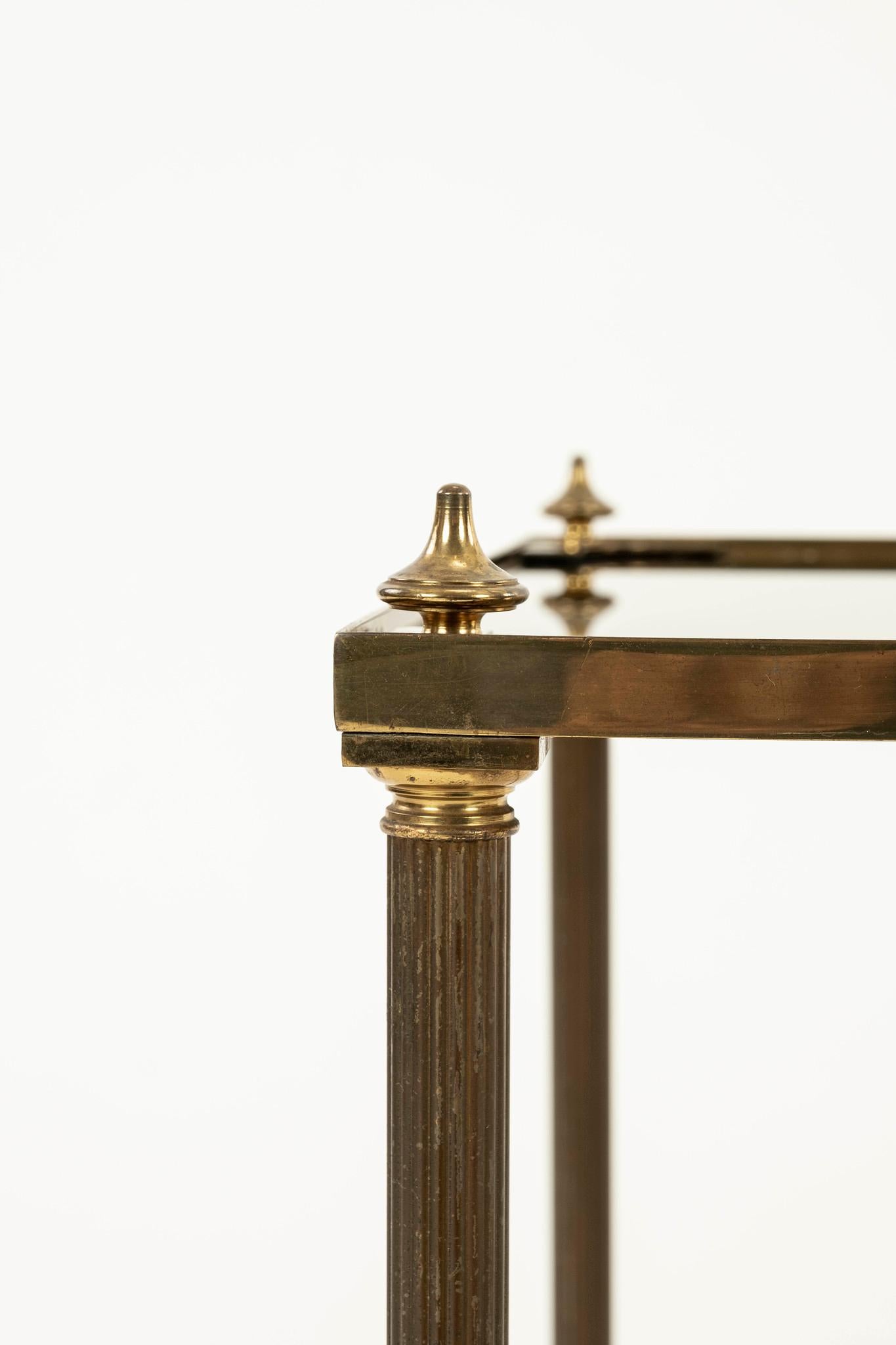 Maison Jansen Style Brass and Black Glass Cocktail Table 1