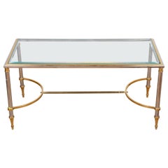 Maison Jansen Style Brass and Chrome Coffee Table