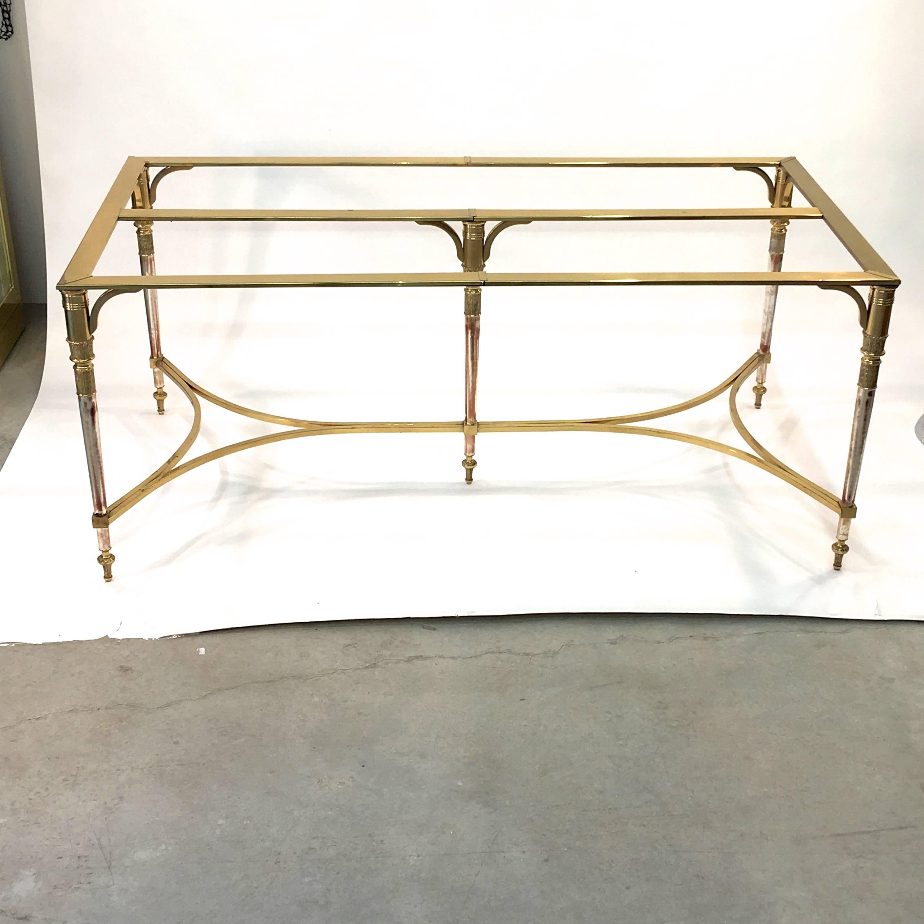 Maison Jansen Style Brass and Polished Steel Dining Table 6