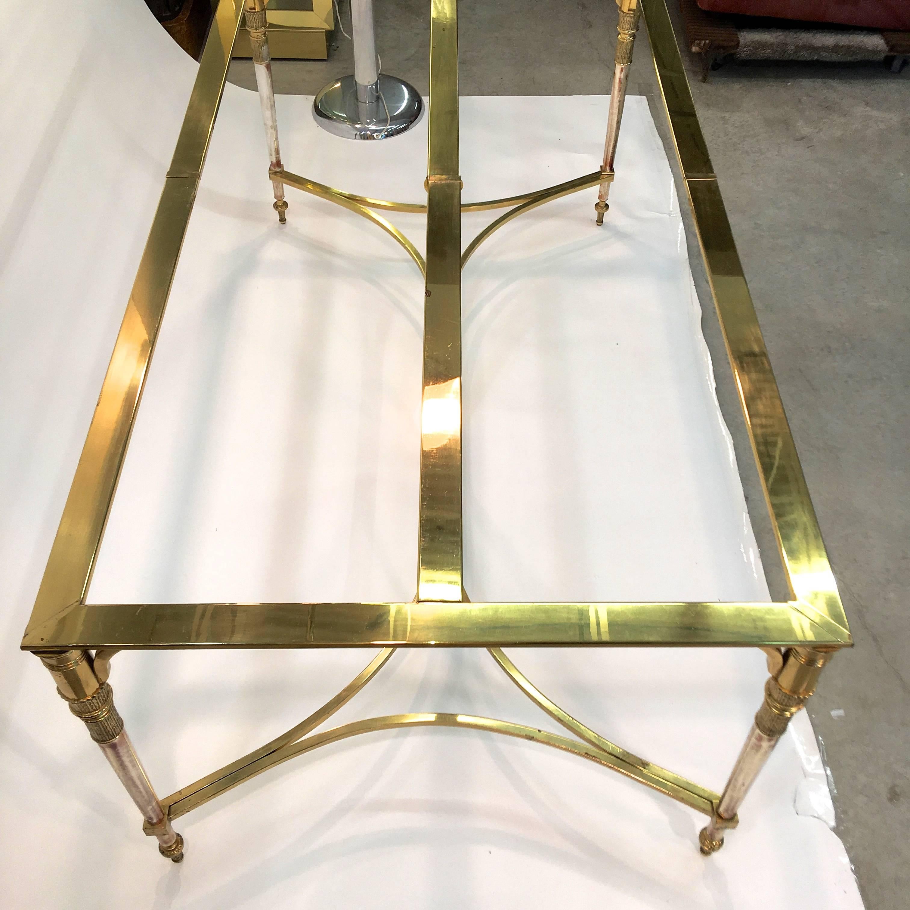 Maison Jansen Style Brass and Polished Steel Dining Table 8