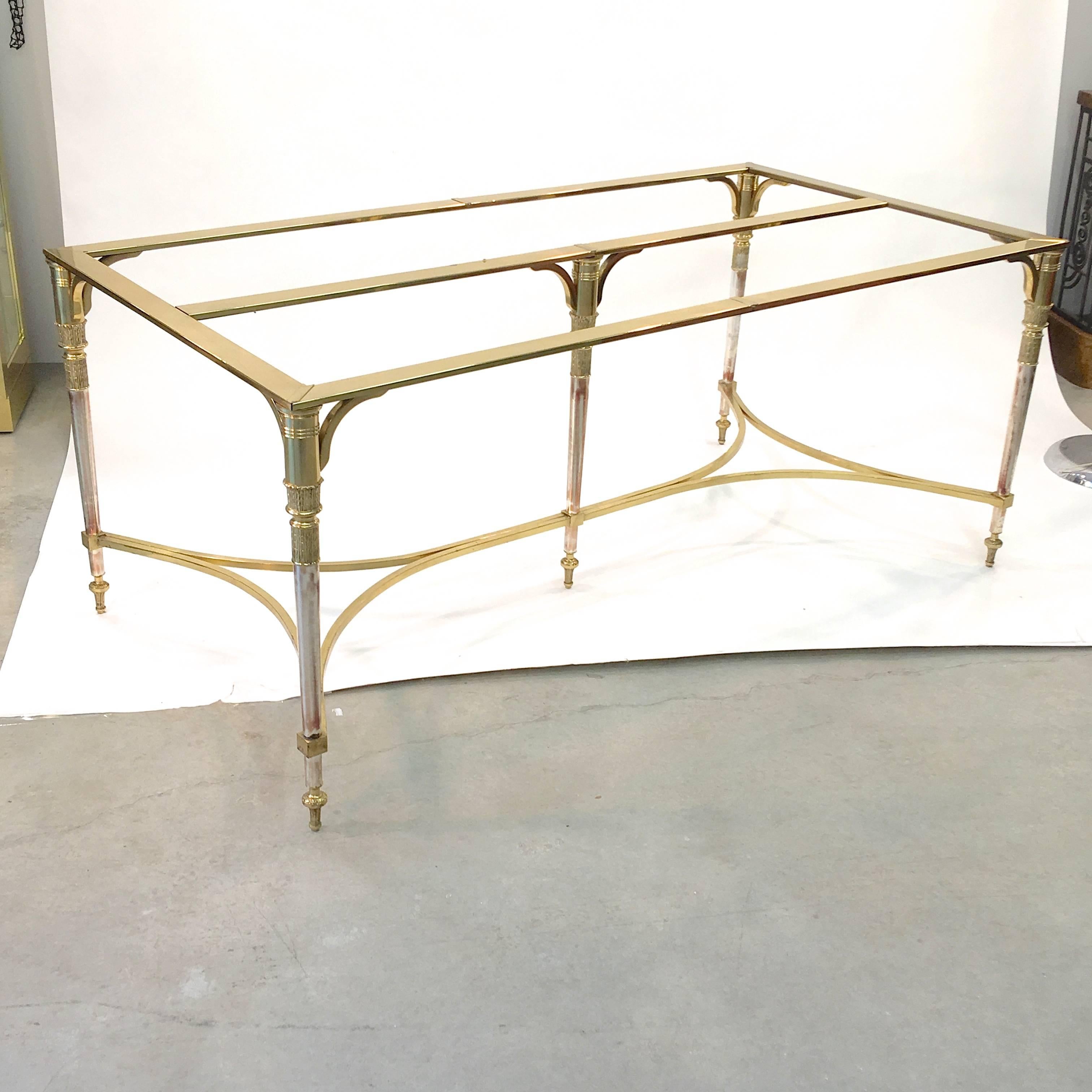 Maison Jansen Style Brass and Polished Steel Dining Table 9