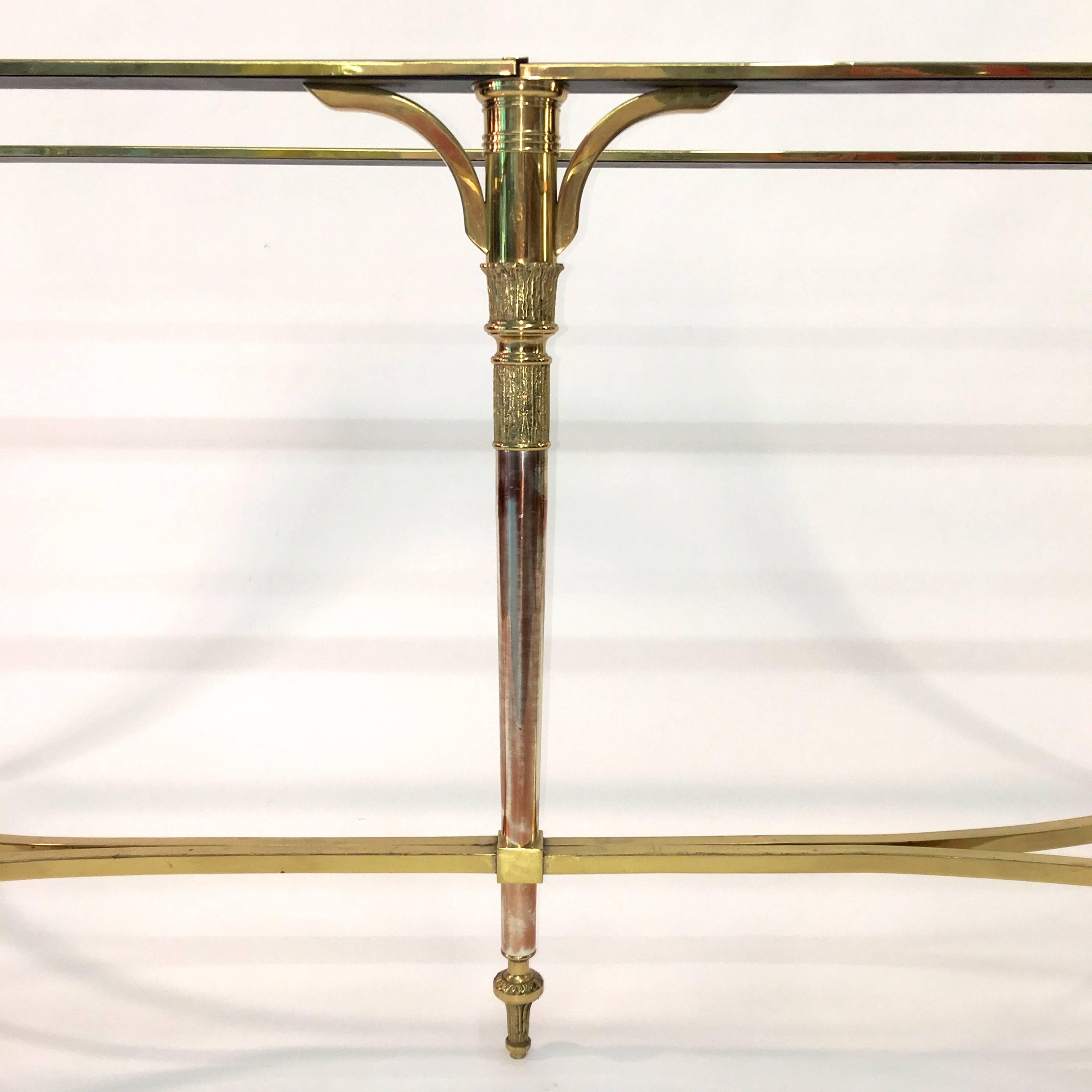 Maison Jansen Style Brass and Polished Steel Dining Table 1