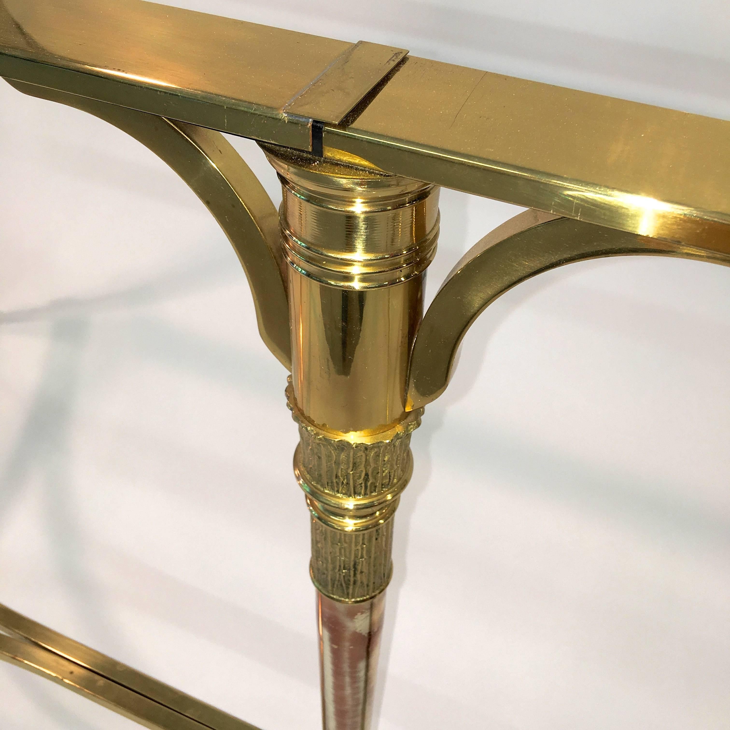 Maison Jansen Style Brass and Polished Steel Dining Table 3