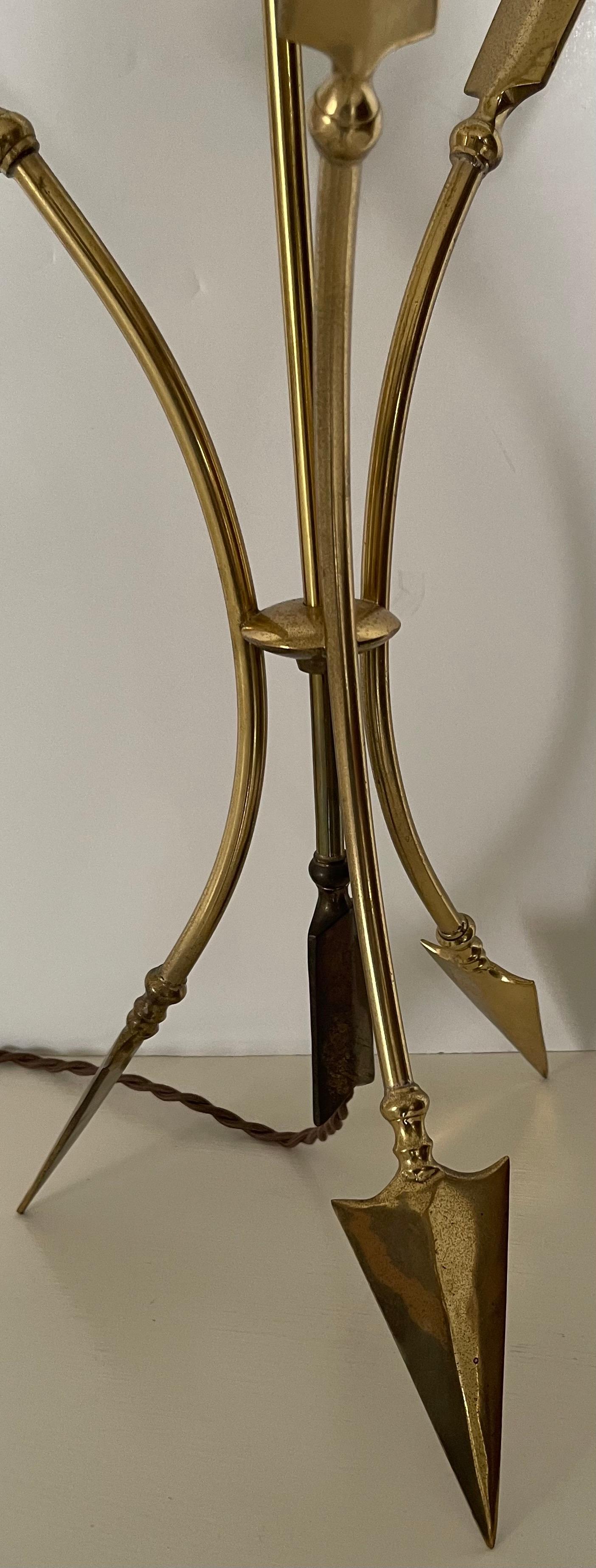 Maison Jansen Style Brass Arrow Directoire Lamp For Sale 1