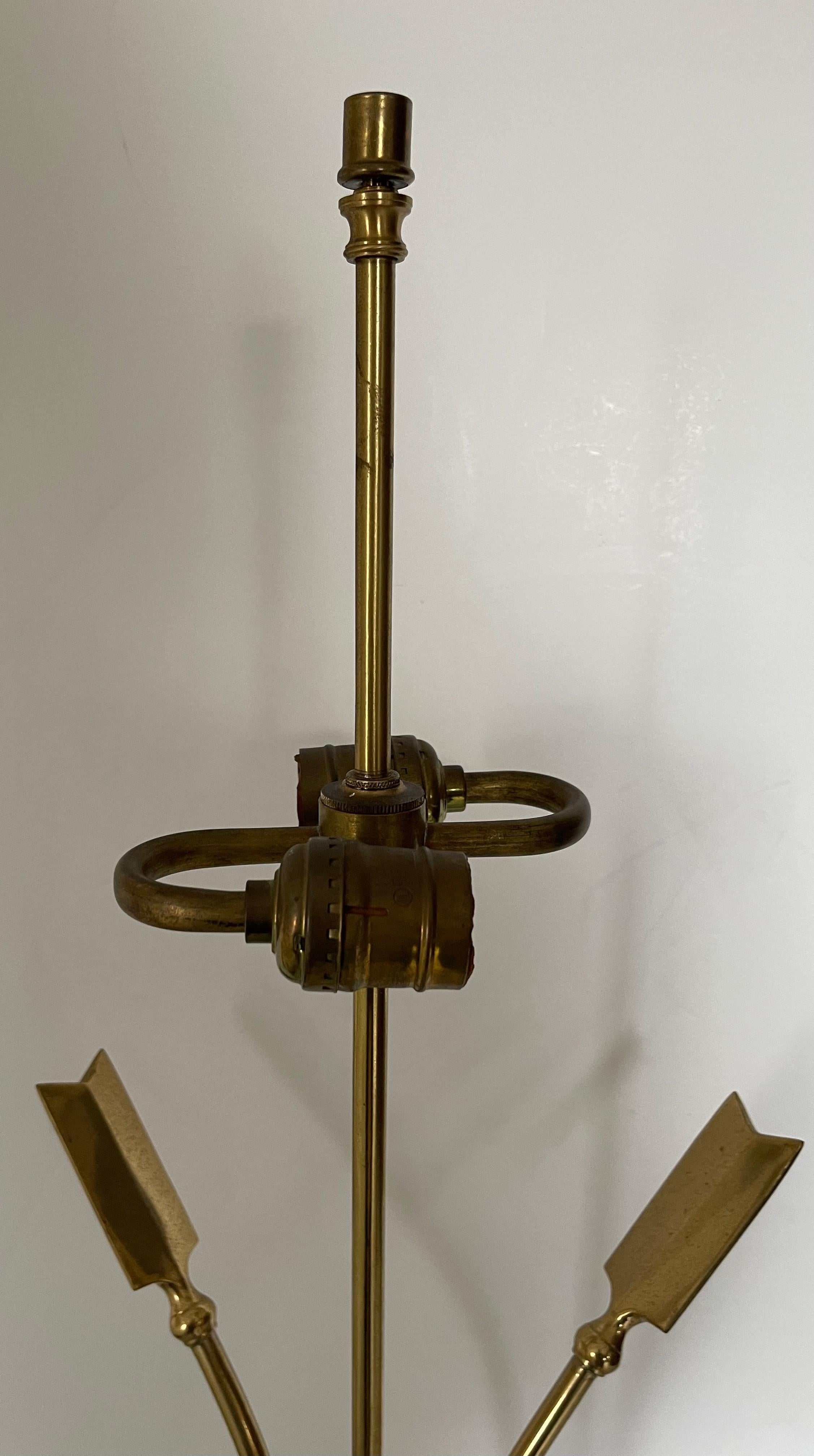 Maison Jansen Style Brass Arrow Directoire Lamp For Sale 2