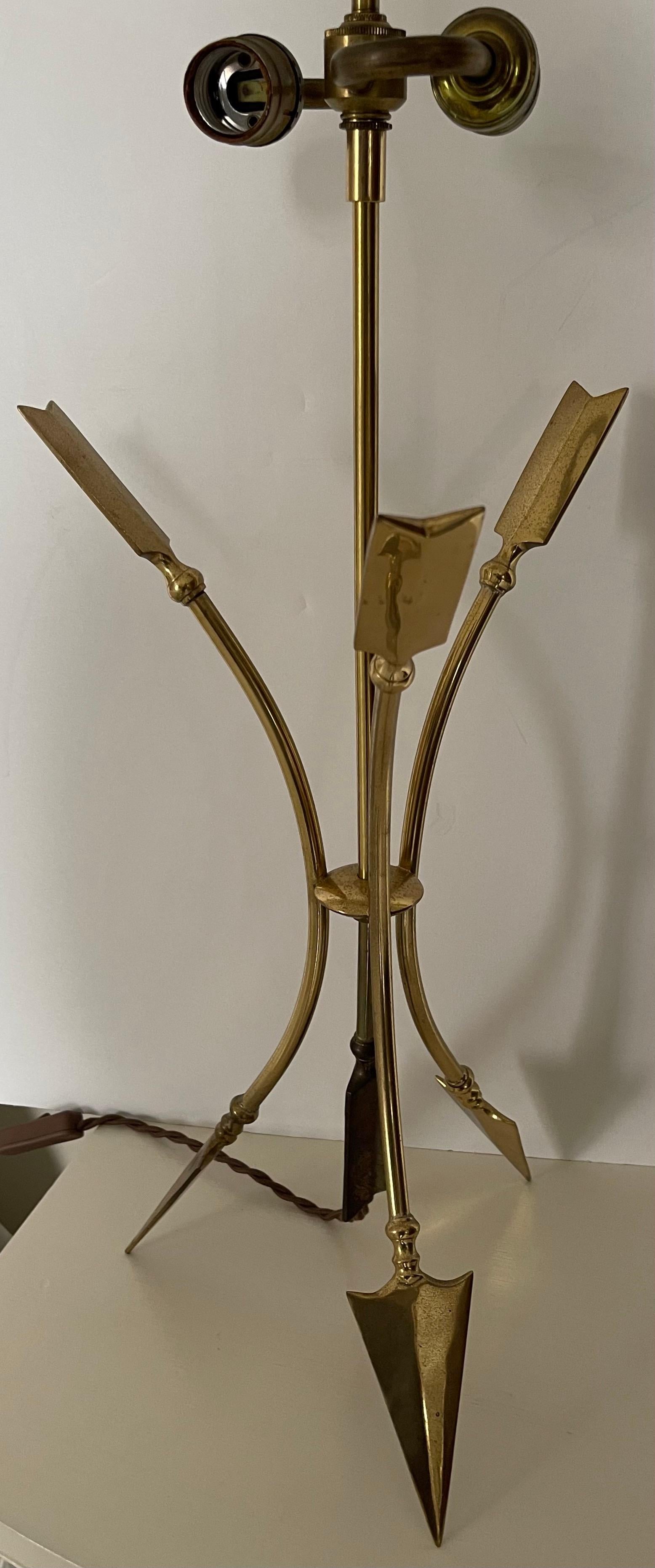 Maison Jansen Style Brass Arrow Directoire Lamp For Sale 3