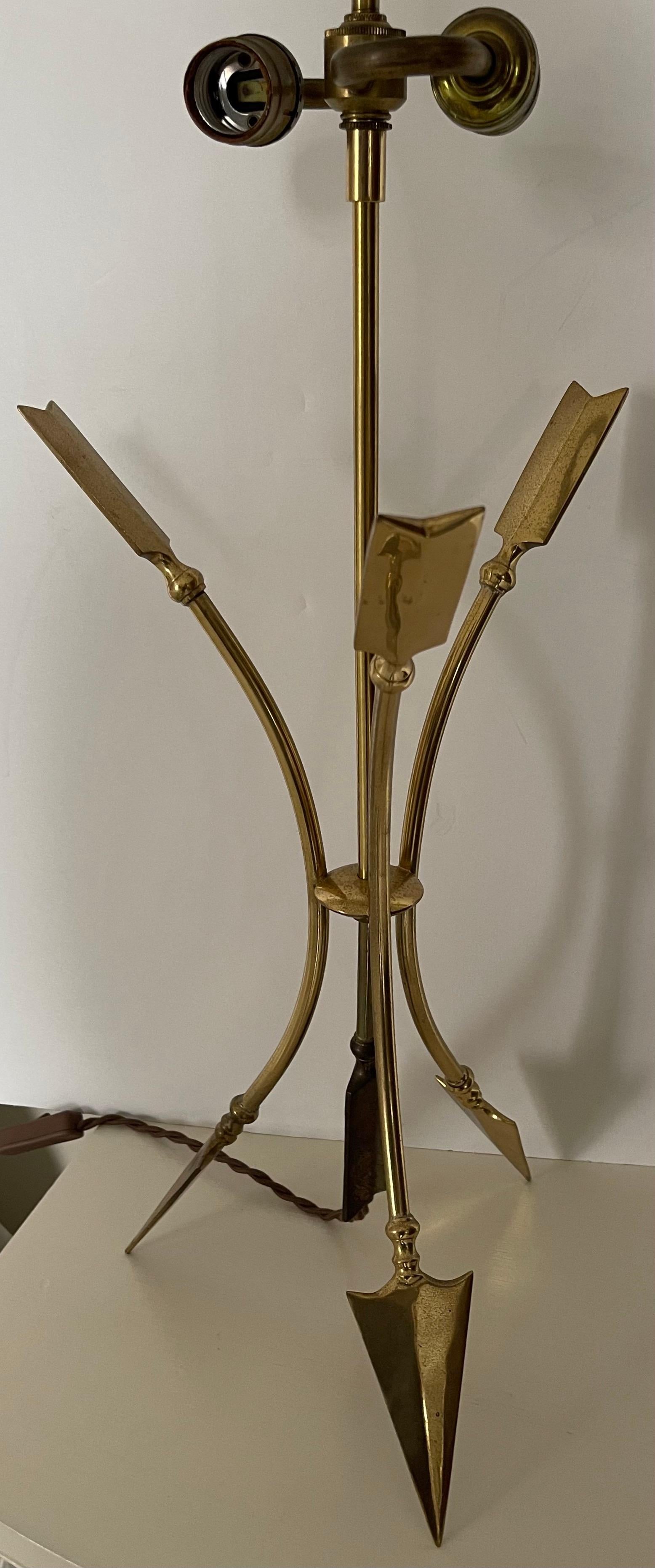 Maison Jansen Style Brass Arrow Directoire Lamp For Sale 4