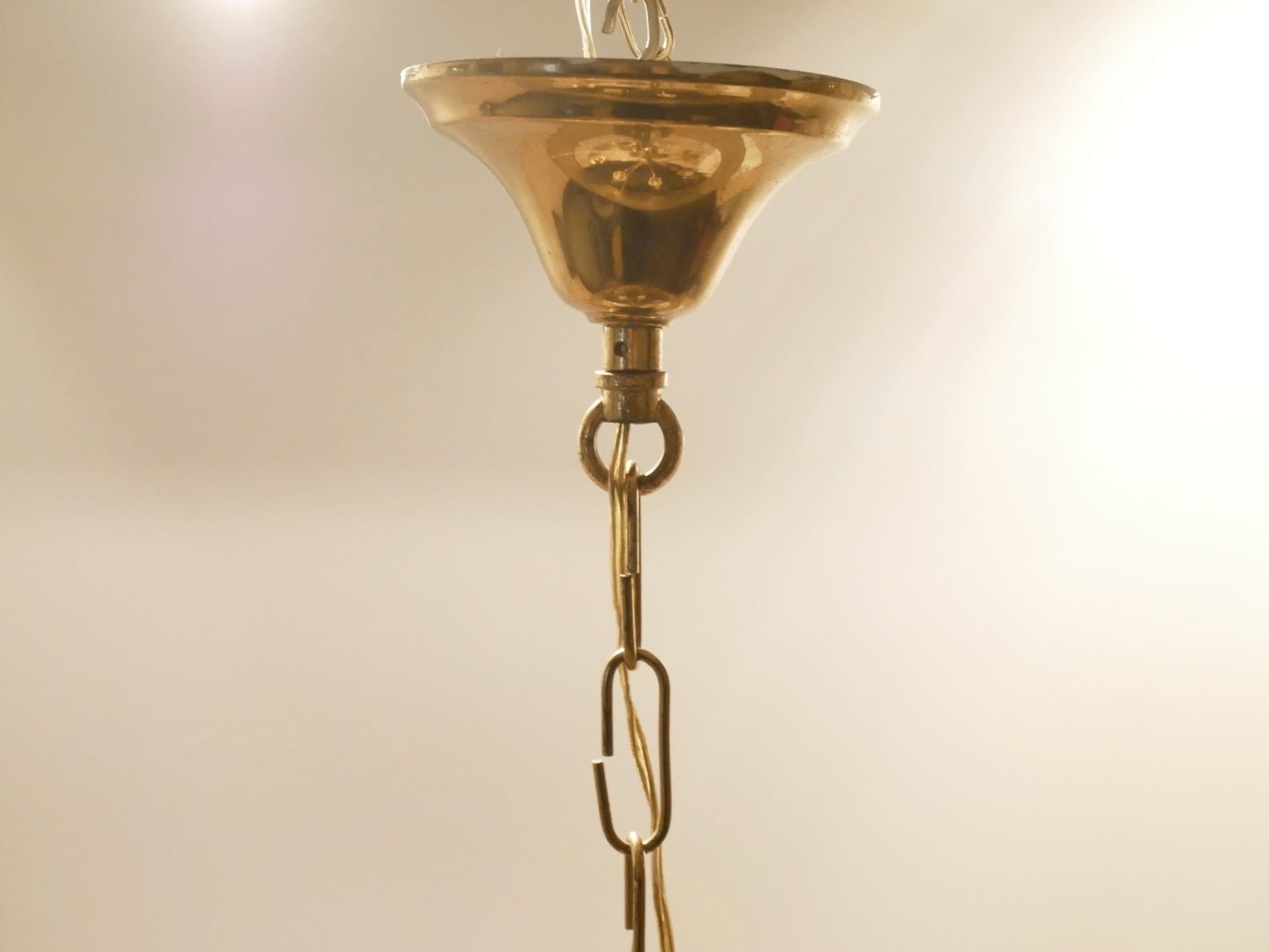 Maison Jansen Style Brass Candelabra Chandelier, 1940s For Sale 4