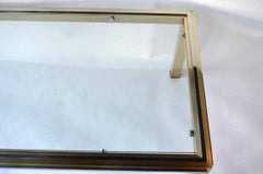 Maison Jansen Style Brass & Chrome Coffee Table with Glass Top. France, 1970's.