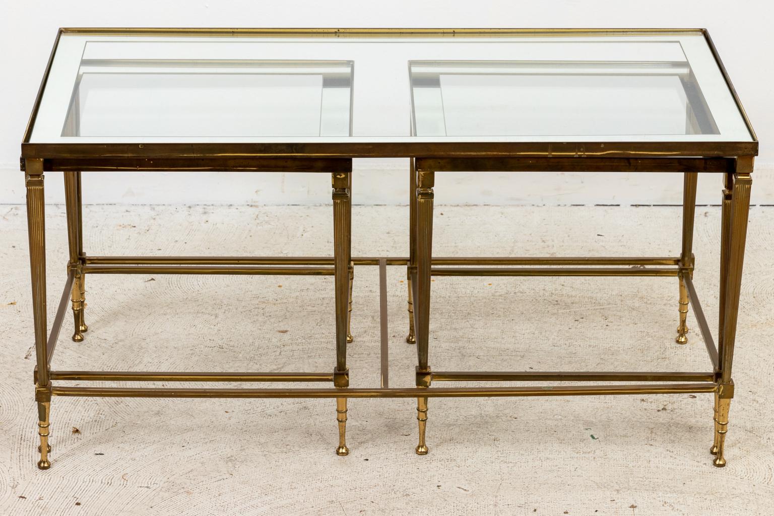 Mid-Century Modern Maison Jansen Style Brass Cocktail Table