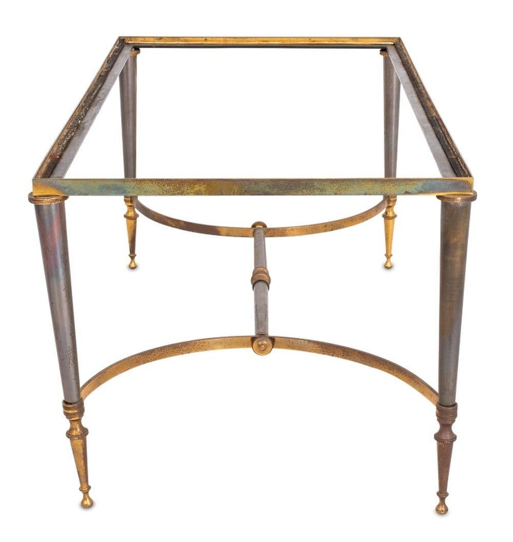 Mid-Century Modern Maison Jansen Style Brass Coffee Table For Sale