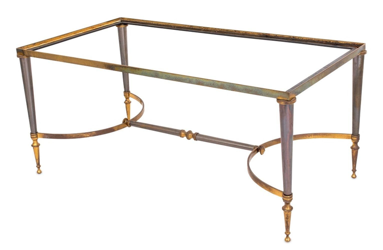 20th Century Maison Jansen Style Brass Coffee Table For Sale