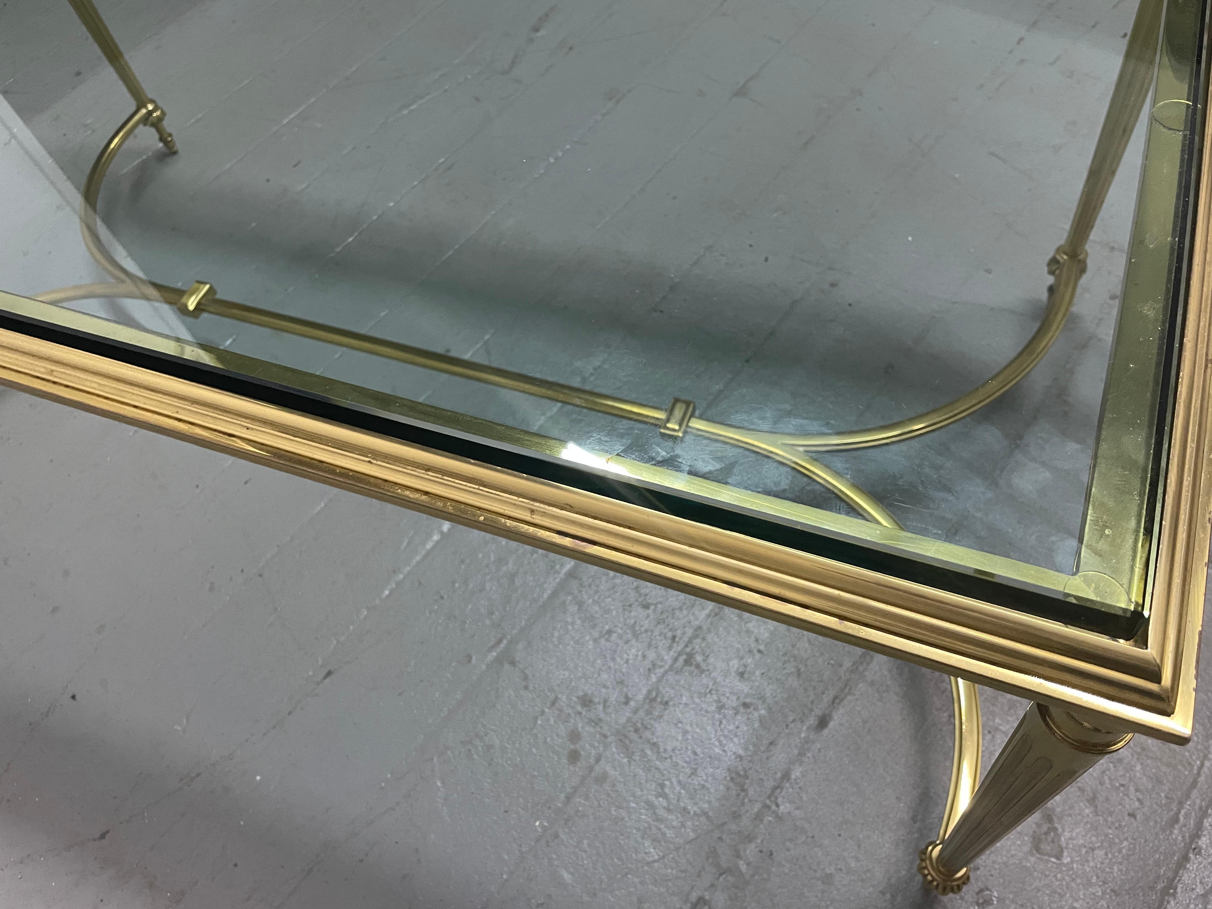 Maison Jansen Style Brass Coffee Table For Sale 1