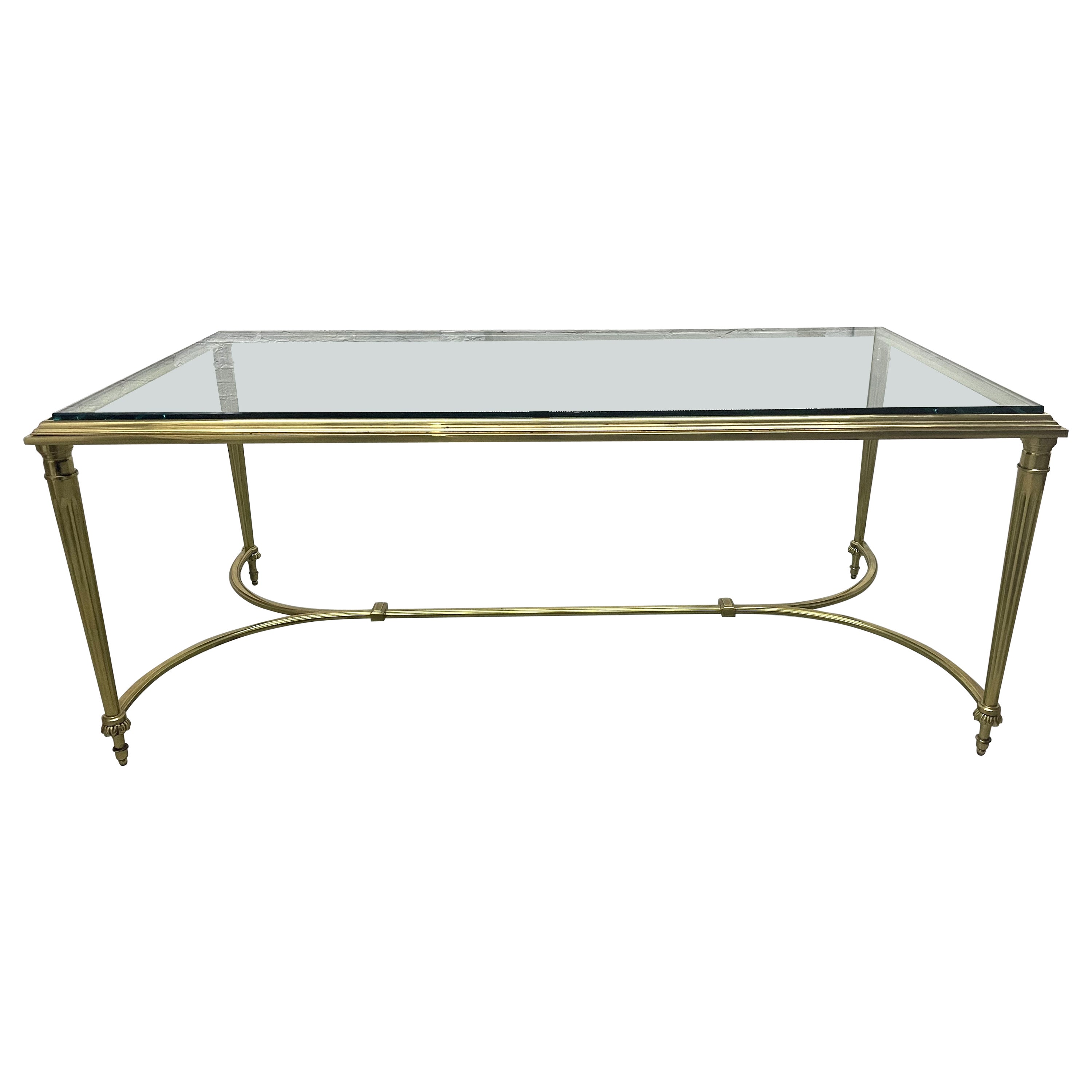 Maison Jansen Style Brass Coffee Table