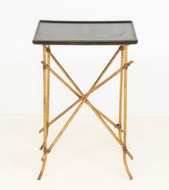 Maison Jansen Style Brass Faux Bamboo Side Table
