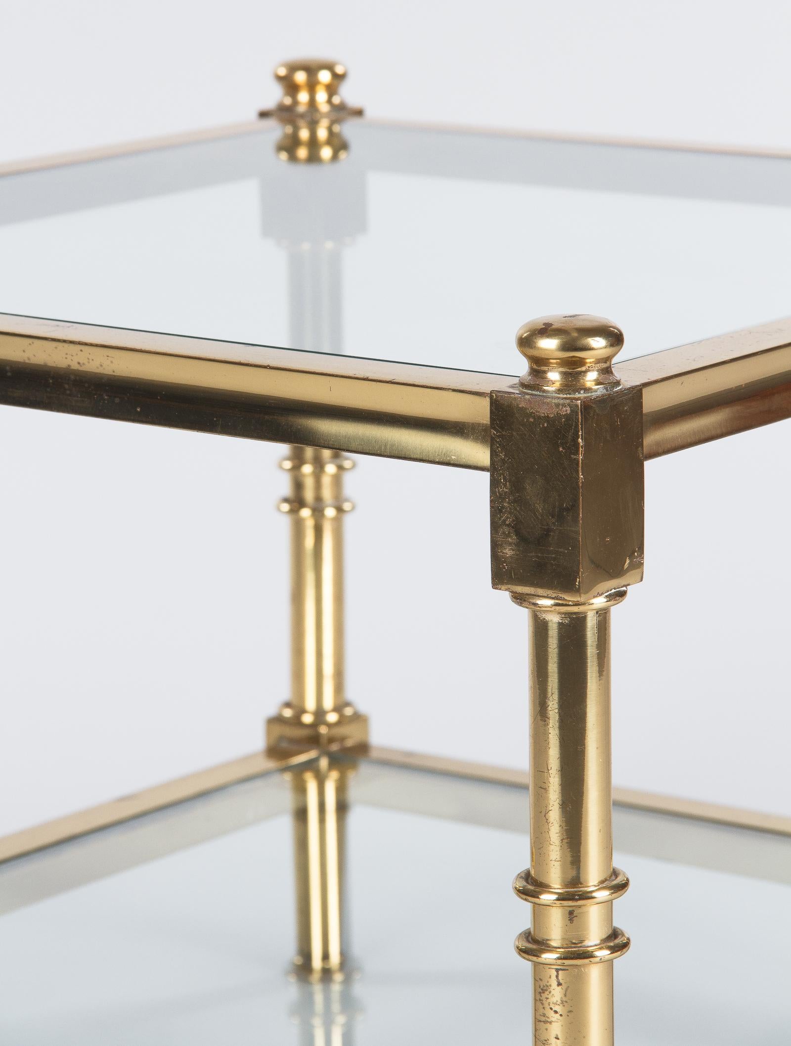 Mid-Century Modern Maison Jansen Style Brass Side Table, France, 1960s