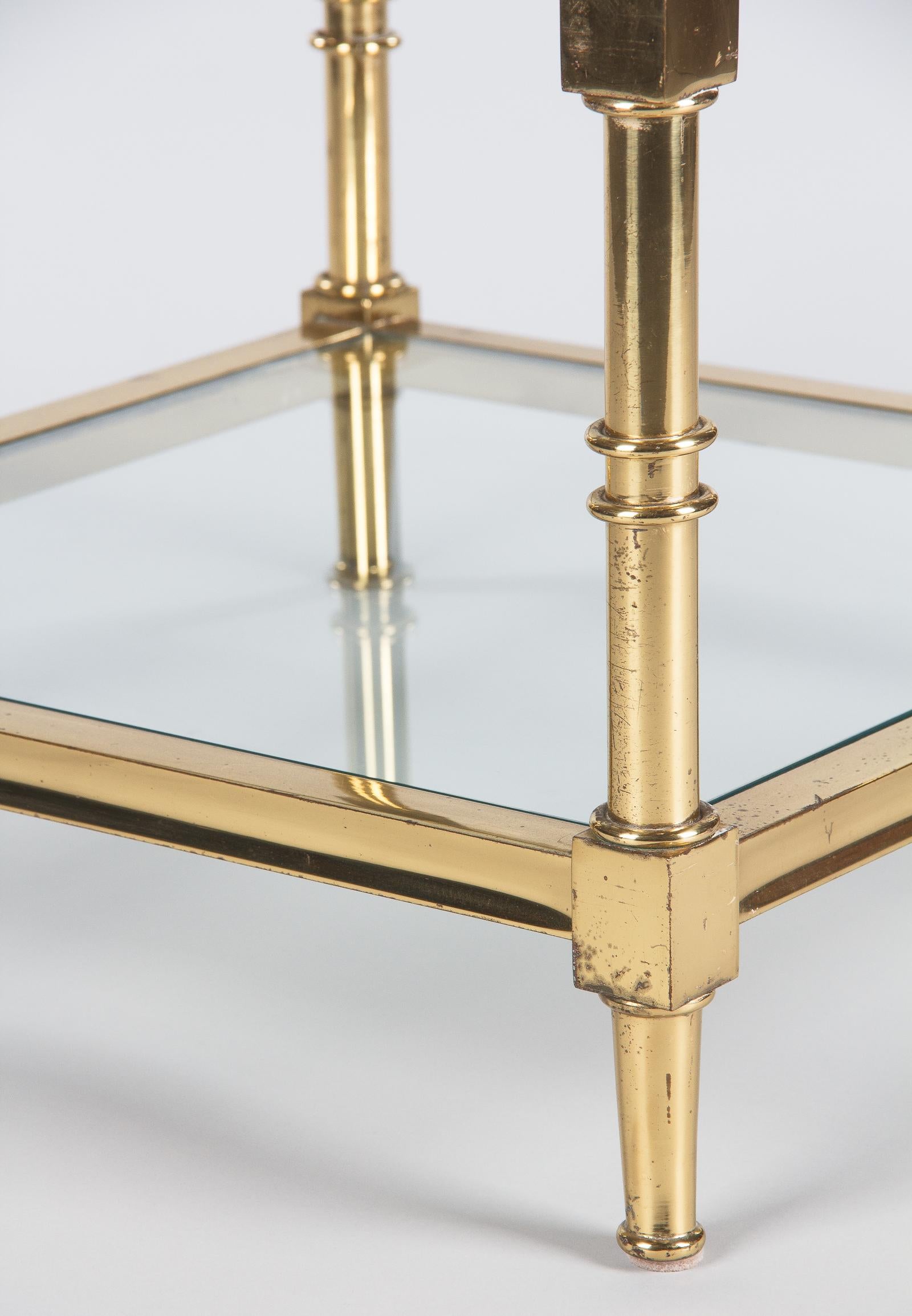 Maison Jansen Style Brass Side Table, France, 1960s In Good Condition In Austin, TX