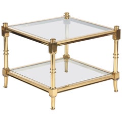 Maison Jansen Style Brass Side Table, France, 1960s