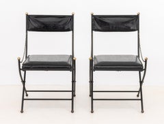 Maison Jansen Style Campaign Chairs, Pair