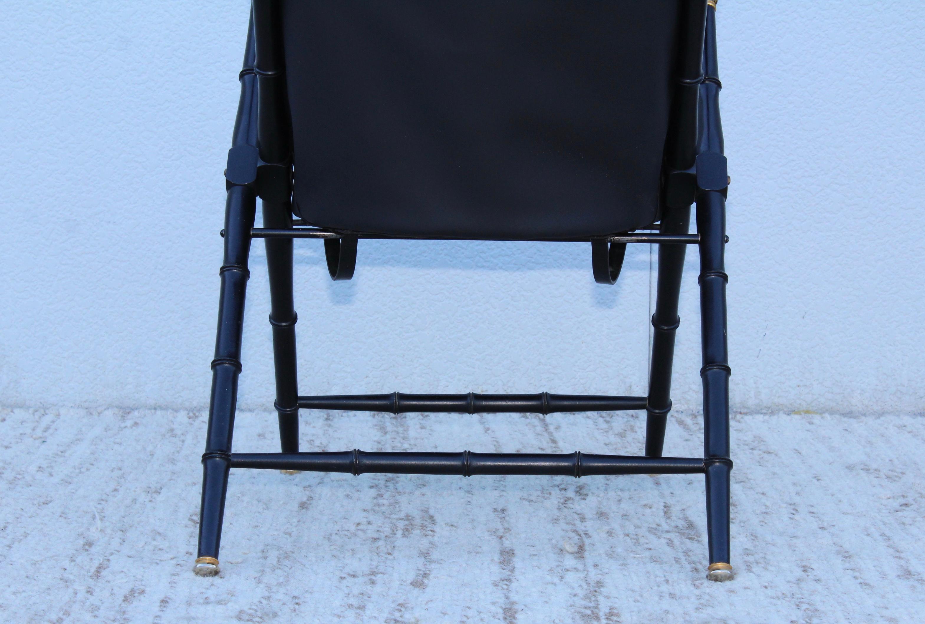 Maison Jansen Style Campaign Leather Chair 6