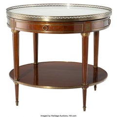Tavolo da centro, da fine o da gioco in stile Maison Jansen, forma Luigi XVI, piano in marmo