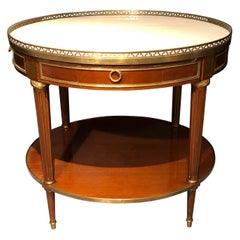 Maison Jansen Style Center, End or Card Table Louis XVI Form, Marble Top