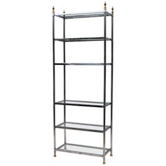 Maison Jansen Style Chrome and Brass Etagere