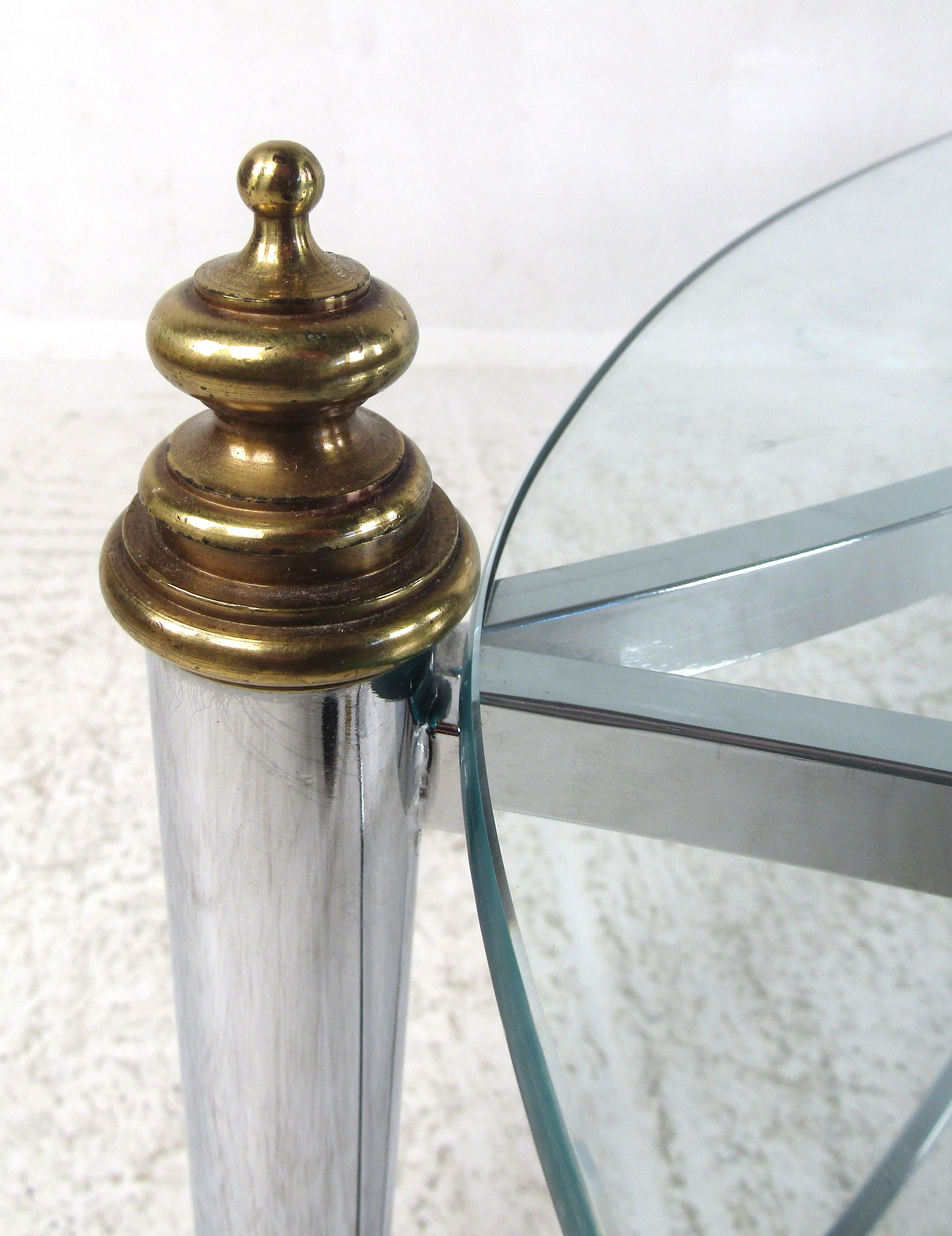 20th Century Maison Jansen Style Chrome and Glass Coffee Table