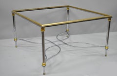 Maison Jansen Style Chrome Steel and Brass Square Coffee Table Base