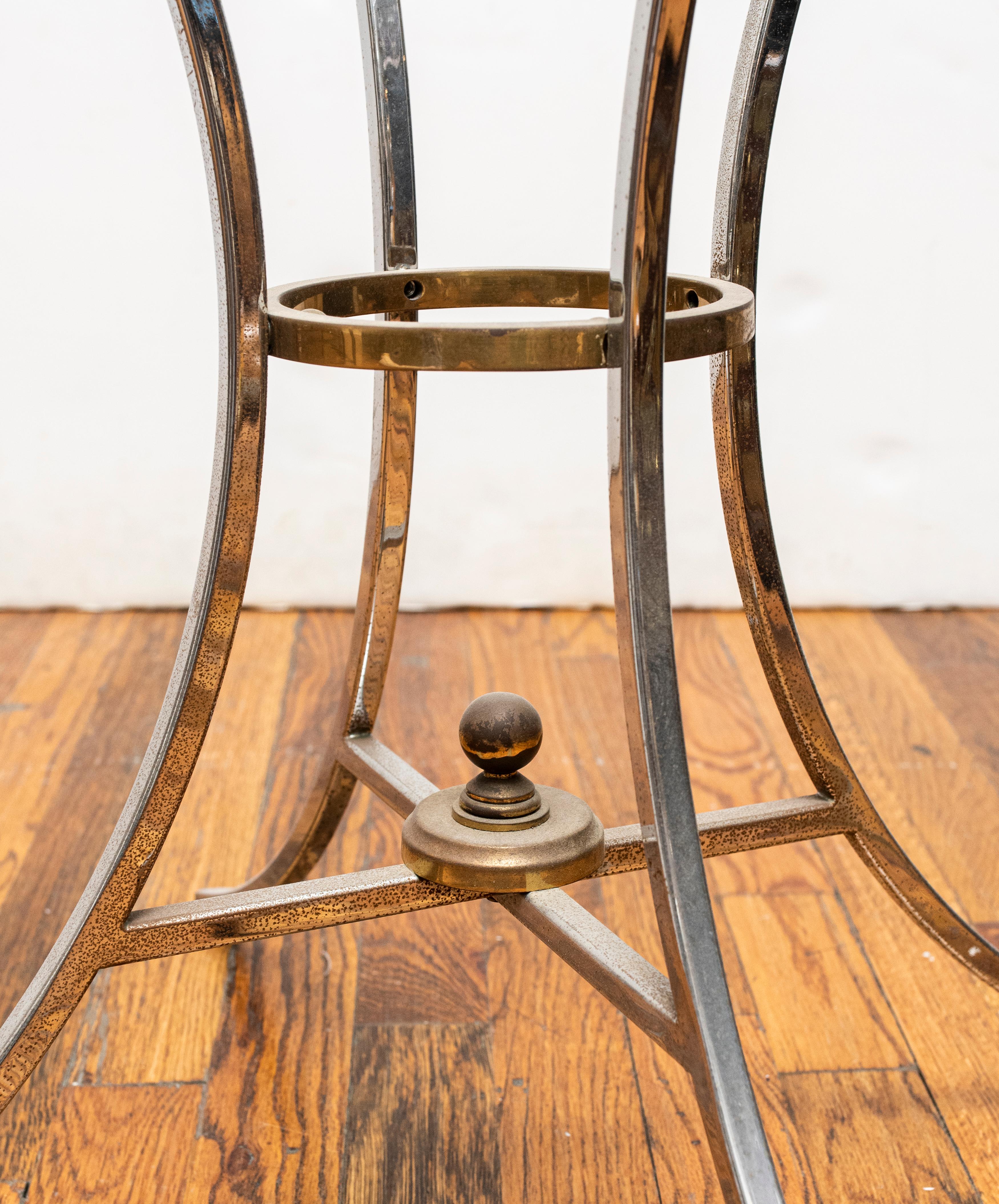 20th Century Maison Jansen Style Chromed Metal Gueridon Side Table For Sale