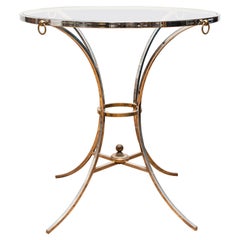 Maison Jansen Style Chromed Metal Gueridon Side Table
