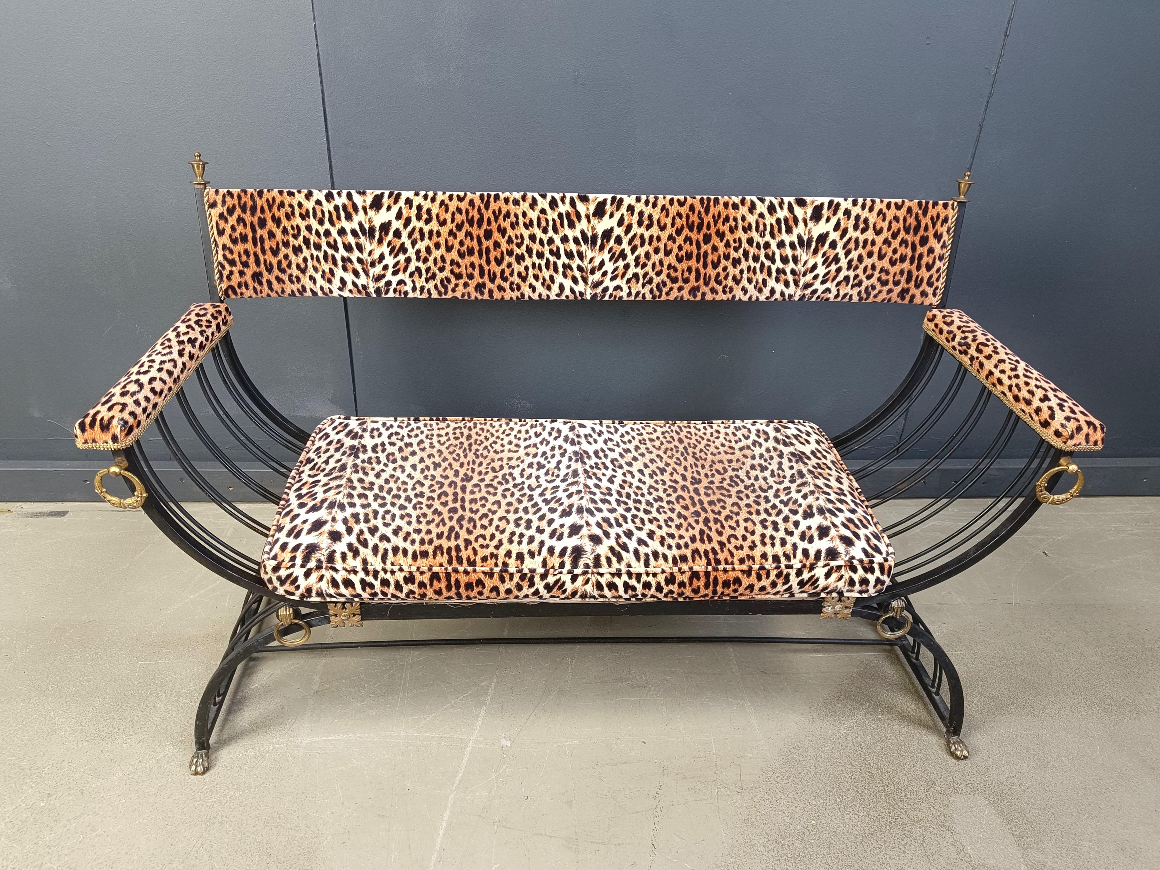 Maison Jansen style Curule Bench, 1960s For Sale 4