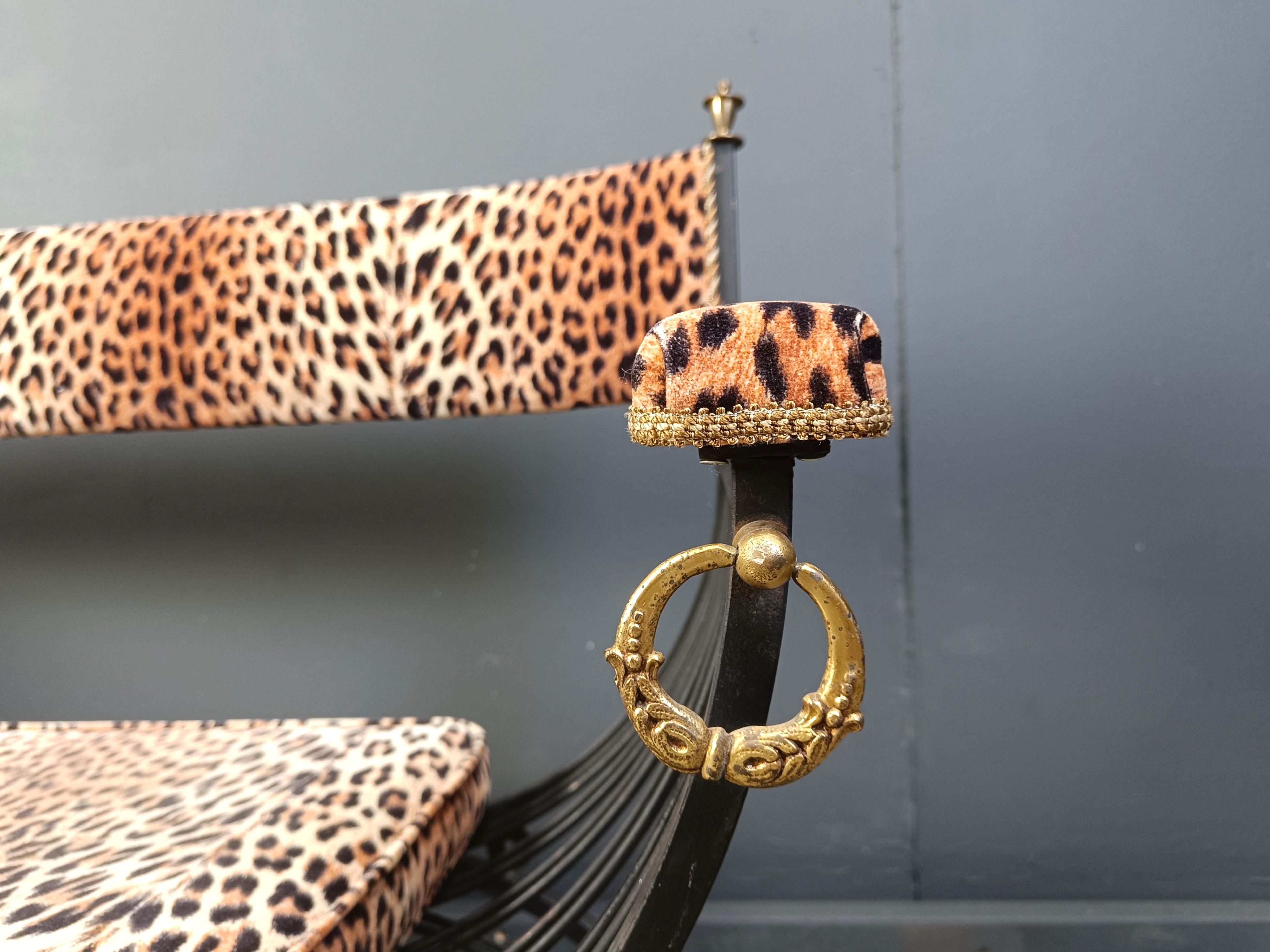 Maison Jansen style Curule Bench, 1960s In Good Condition For Sale In Leuven, Vlaams Gewest