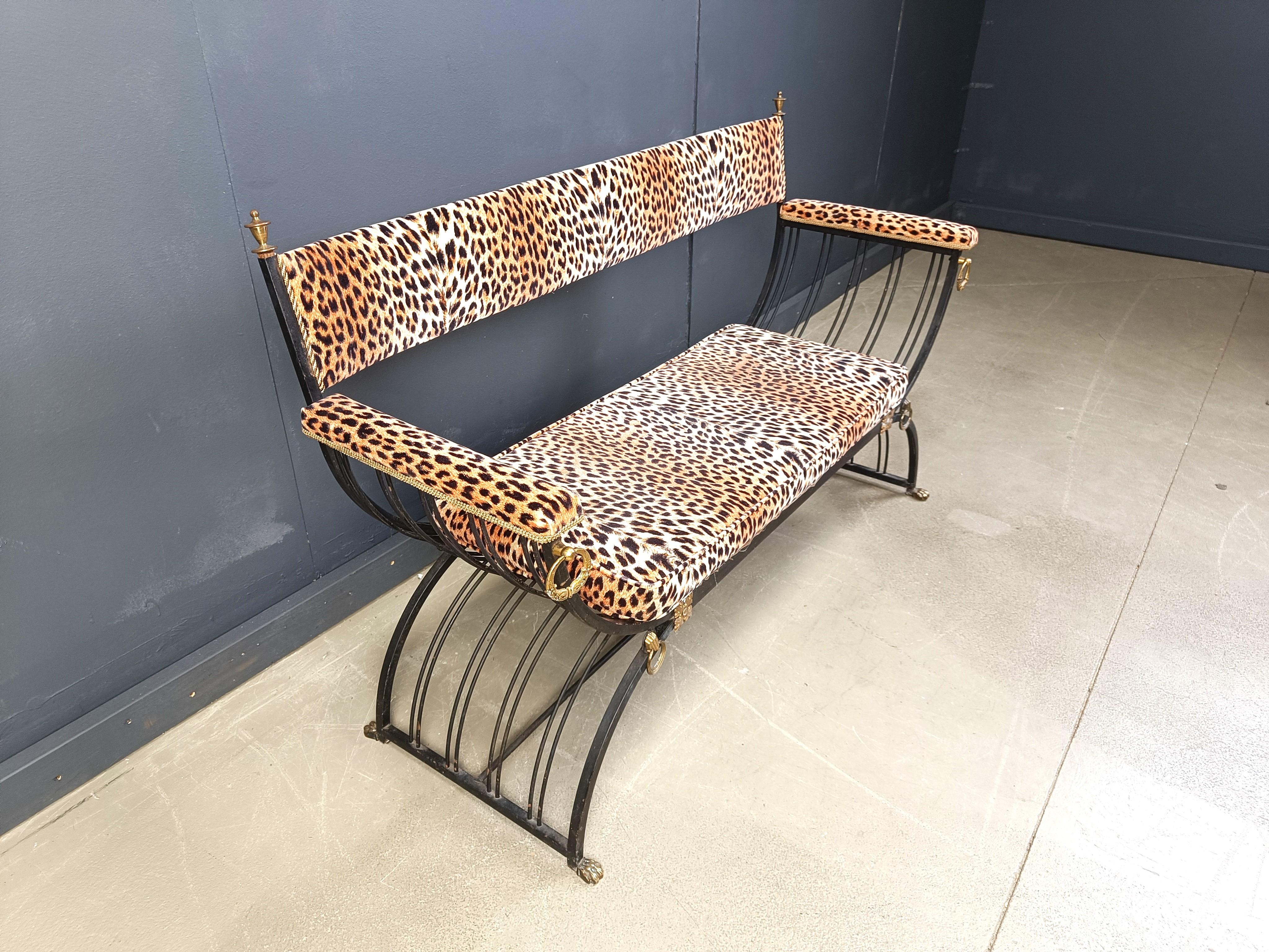 Maison Jansen style Curule Bench, 1960s For Sale 1