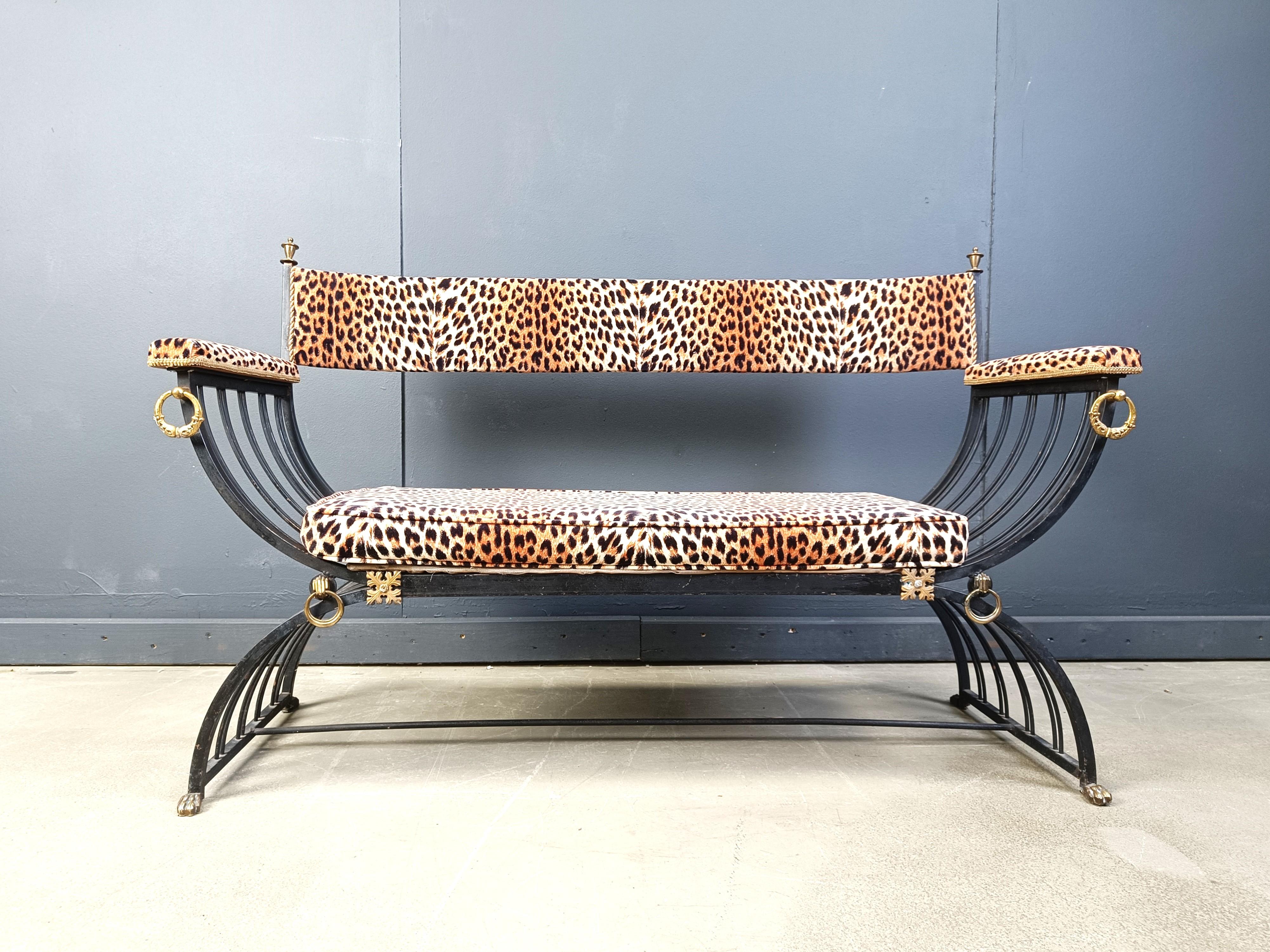 Maison Jansen style Curule Bench, 1960s For Sale 2