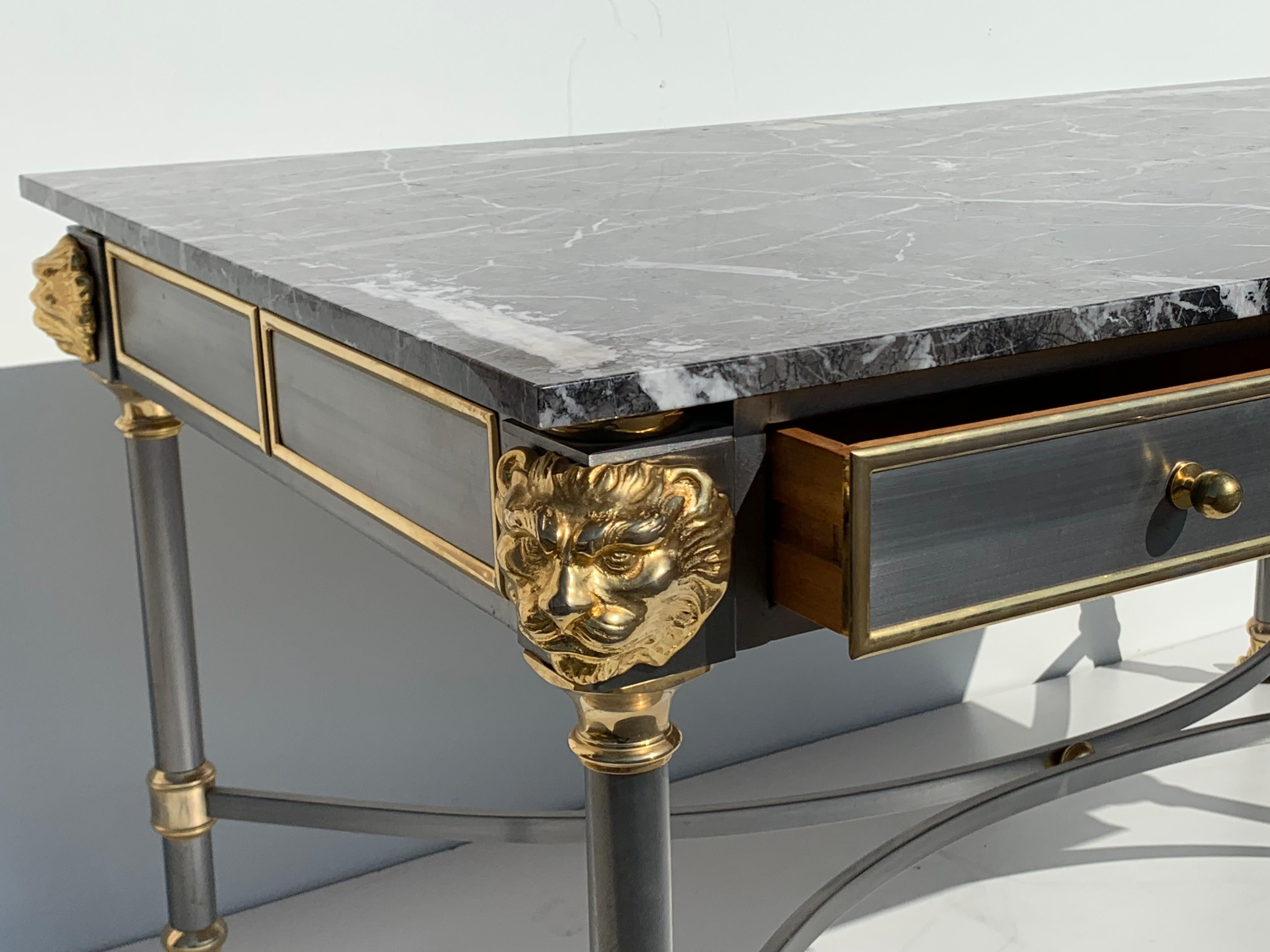 Neoclassical Steel Desk Style of John Vesey