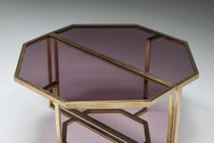Hollywood Regency Console Tables by Romeo Rega, Brass & Glass, Italy
