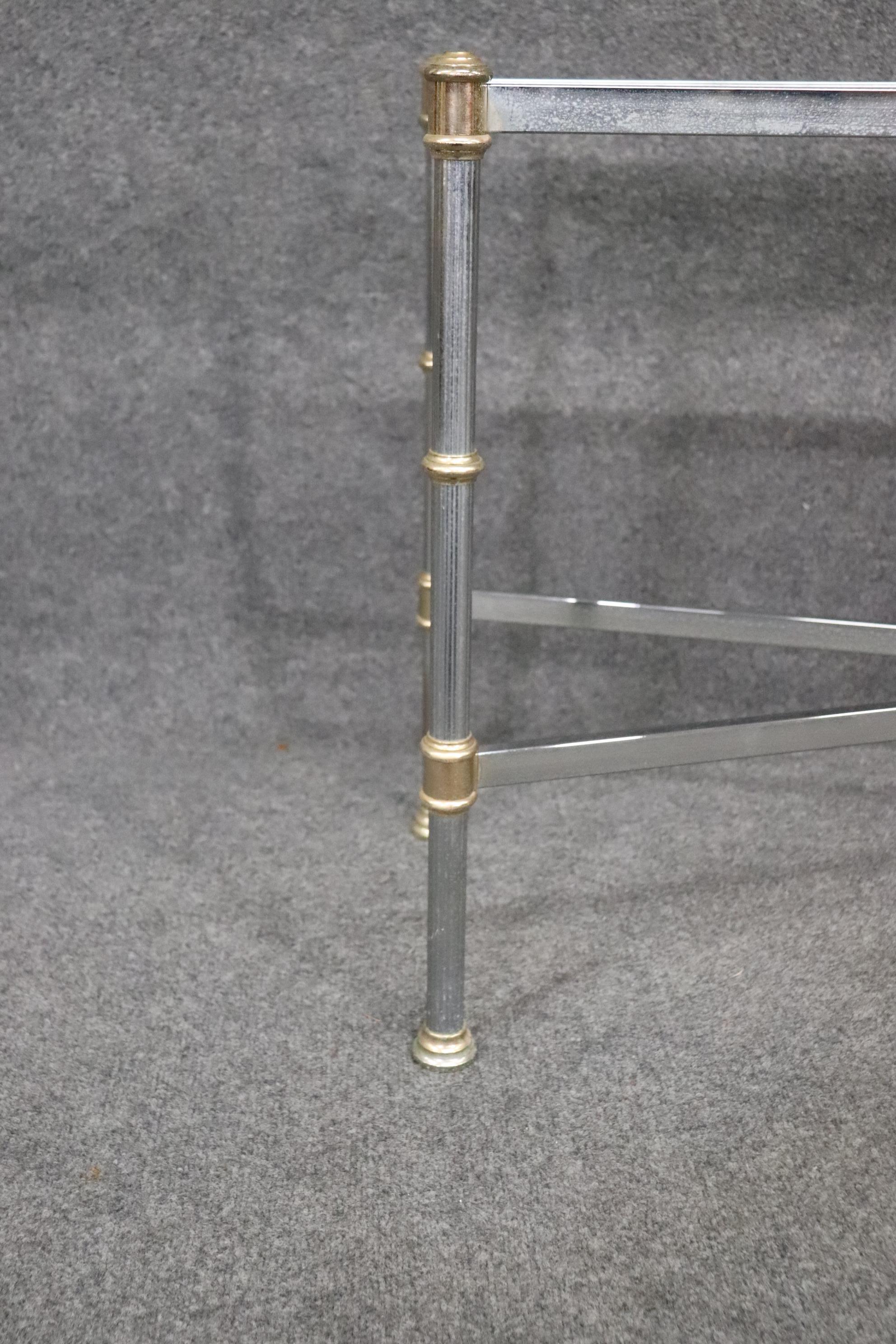 Table console en acier chromé de style Directoire de la Maison Jansen avec verre fumé 5